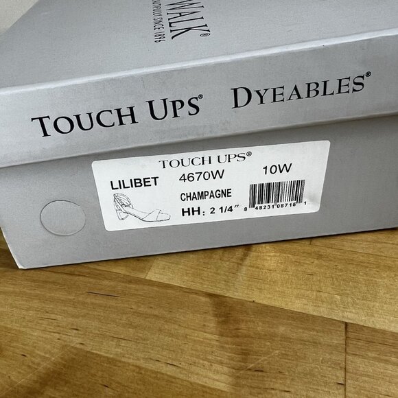 Touch Ups Benjamin Walk Champagne Glitter Lilibet Block Heel Sandal Size 10 WIDE - Picture 13 of 13